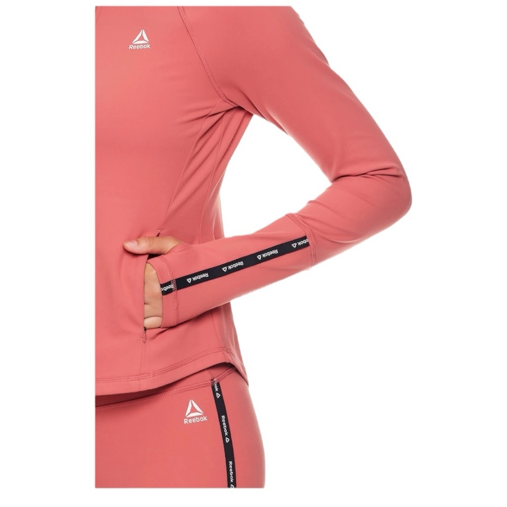 Reebok Women's Elevated Performance Jacket with Zipper Pocket Medium Dusty Cedar - Picture 3 of 7
